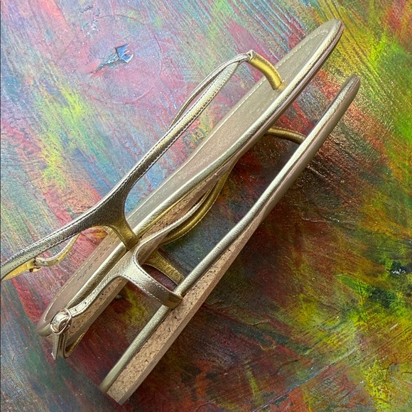 Gabriela Hearst Gia Flat Sandal in Gold Metallic Nappa Leather Sz. 38.5 w. Box - Picture 11 of 16